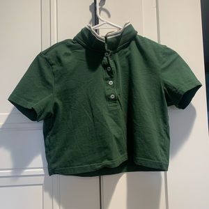 Green cropped shirt
